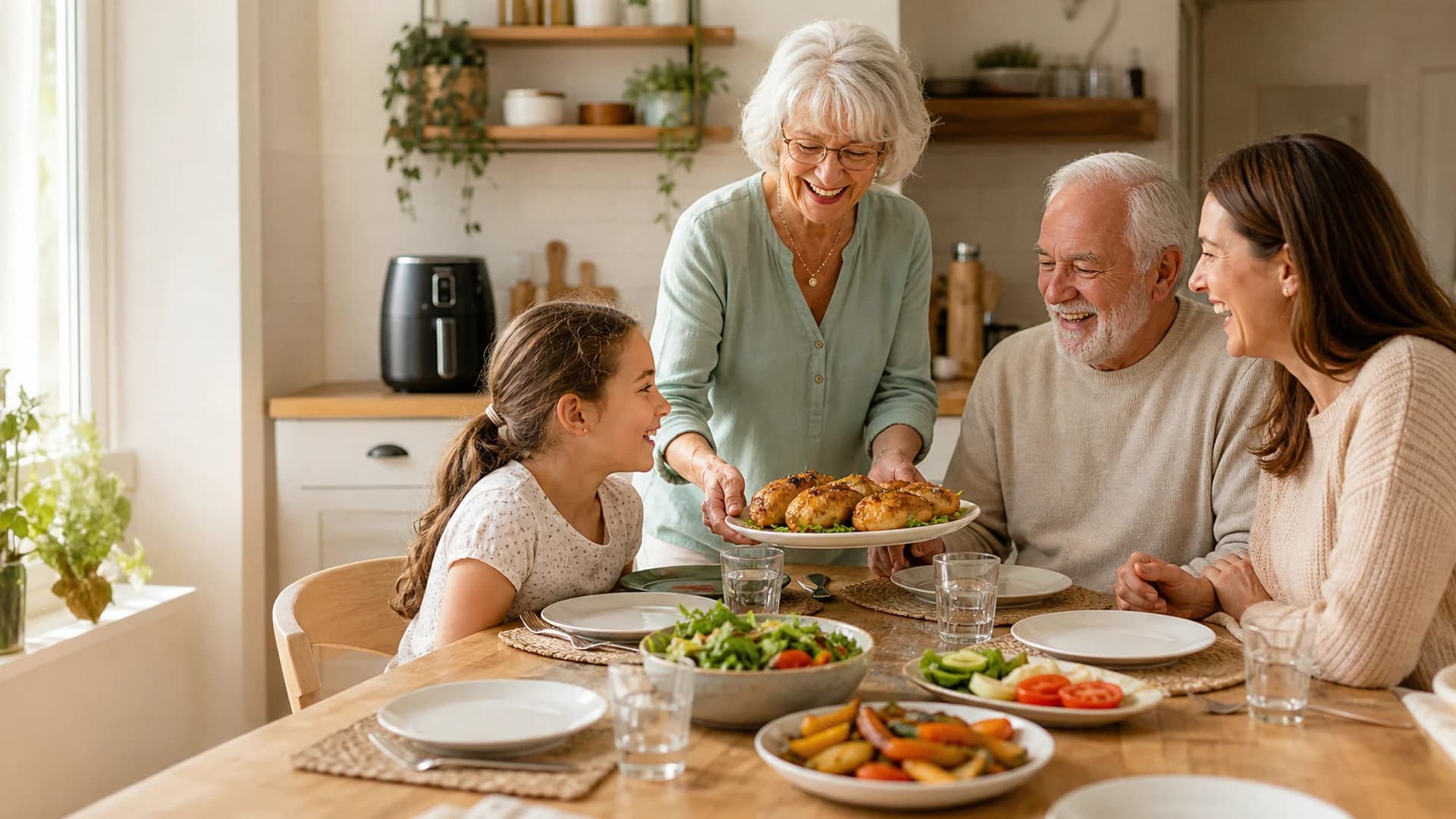 Mehrere Generationen kochen gemeinsam mit dem Airfryer