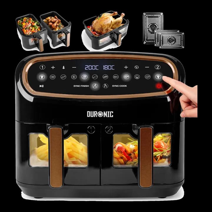 Duronic AF34 BG Air Fryer XXL Dual Zone HeiĂźluftfritteuse fĂĽr Familien