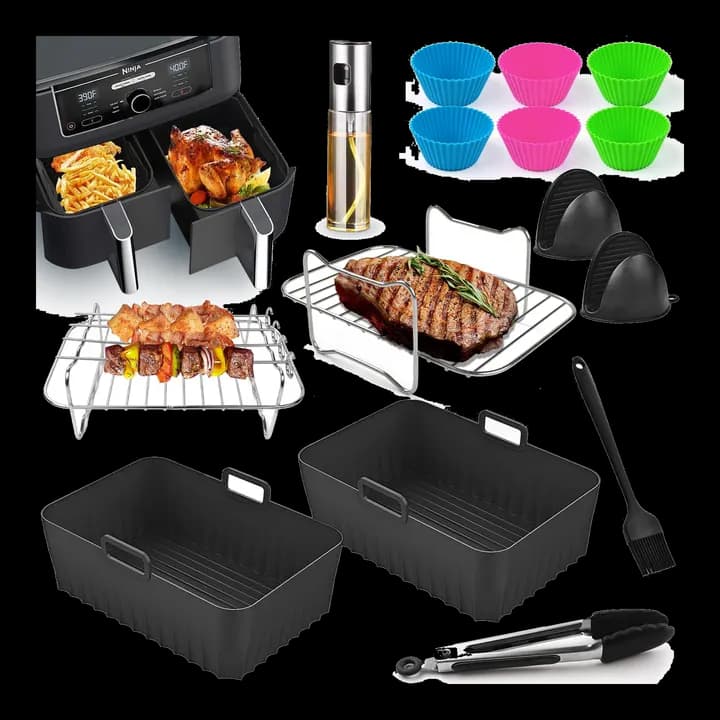 Ninja Heißluftfritteuse Zubehör Set für Ninja Foodi Max Dual Zone 7,6–9,5 L