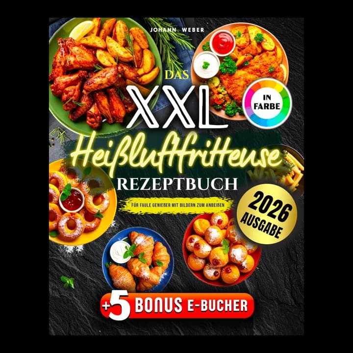 Das XXL Heißluftfritteuse Rezeptbuch für Faule Genießer: Mit Bildern zum Anbeißen – komplett in Farbe, alltagstauglich & mit Extra-Knusper